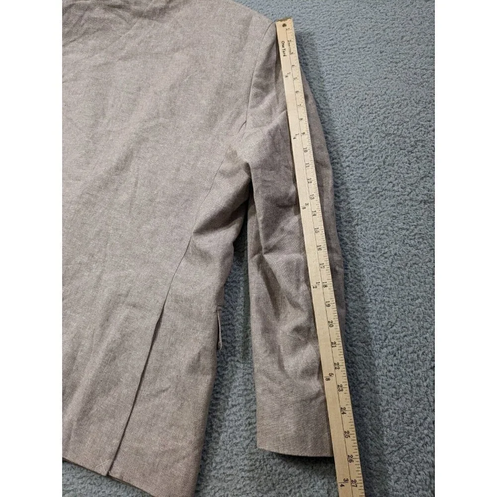 Stafford Sport Coat Mens 48 Regular Signature Linen Cotton Classic Fit Beige